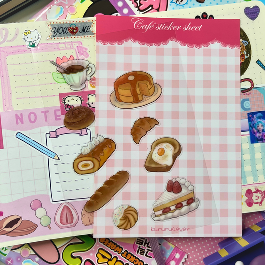 Café Food Clear Sticker Sheet
