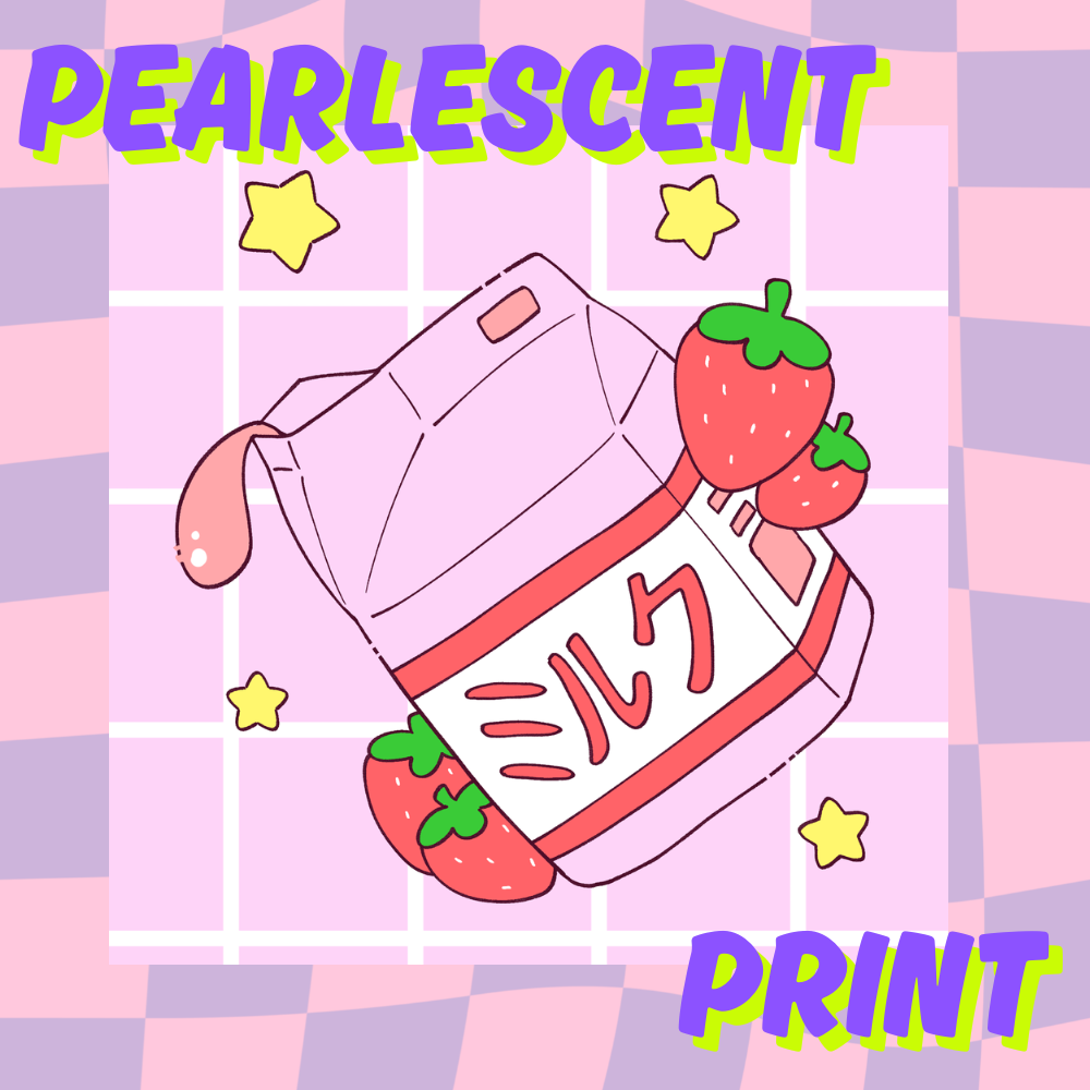 Pearlescent Print Strawberry Milk