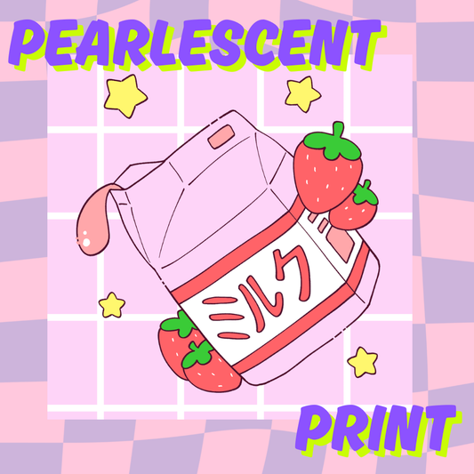 Pearlescent Print Strawberry Milk