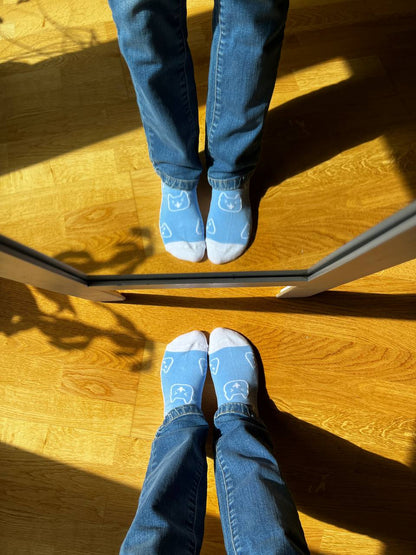 Gamer Cat Crew Socks with Grips