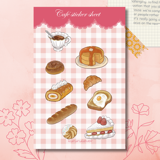 Café Food Clear Sticker Sheet