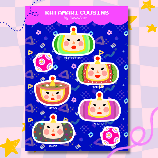 Katamari Cousins Sticker Sheet
