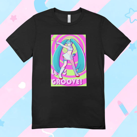 Limited Hatsune Miku Space Channel 5 Let's Groove Shirt 100% Cotton
