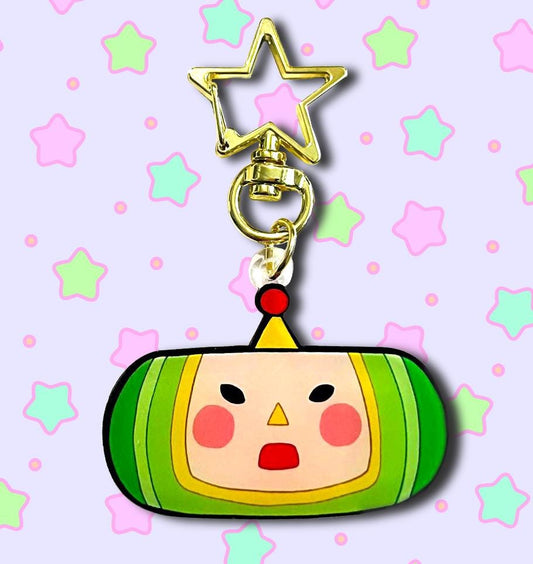 cute and colorful acrylic keychain of the prince of the cosmos from the video game katamari damacy