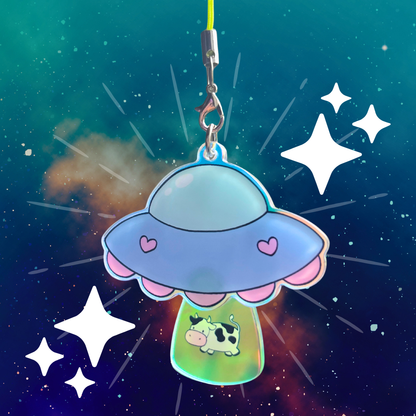 UFO Holographic Dangling Keychain